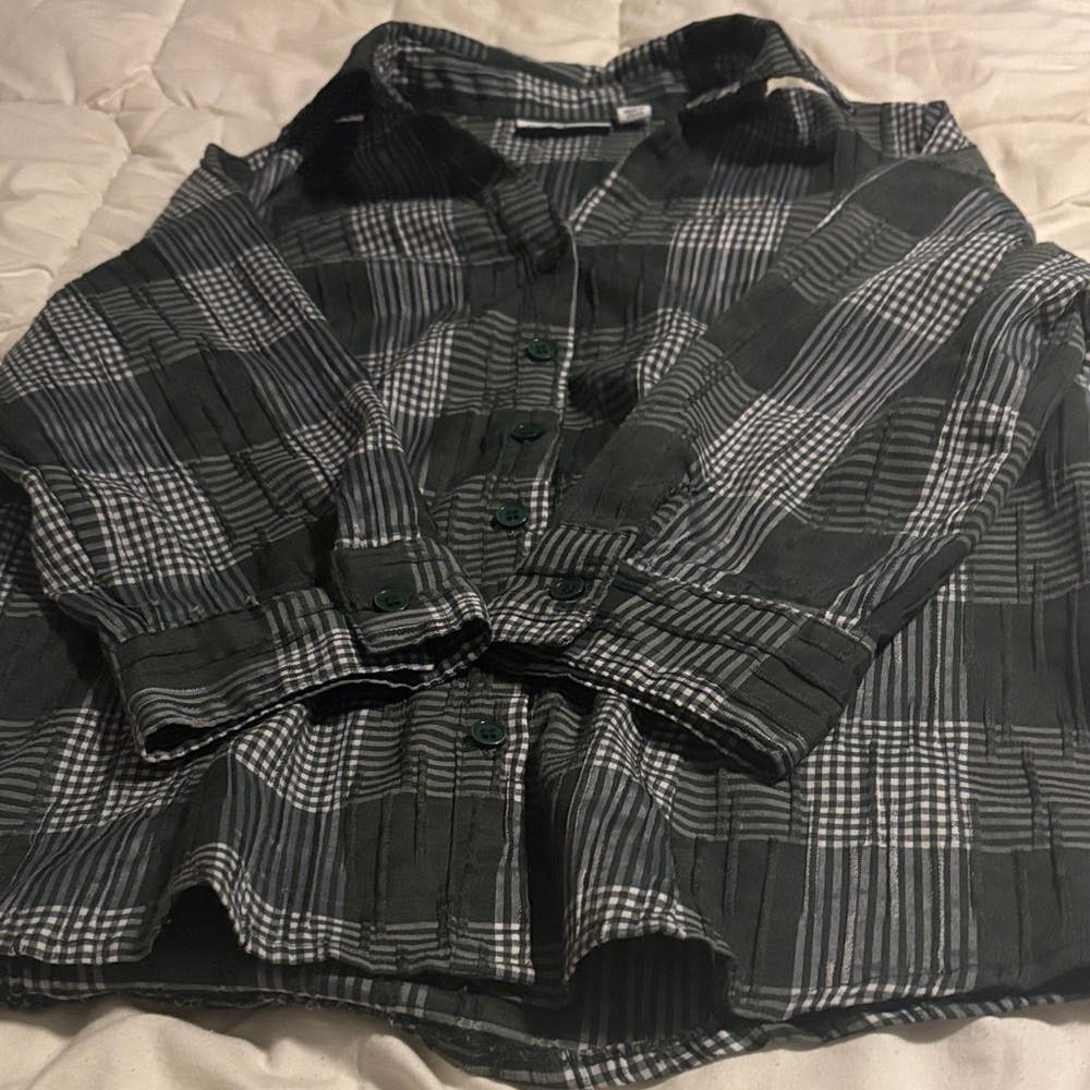 Croft & Barrow Dark Green Checkered Shirt